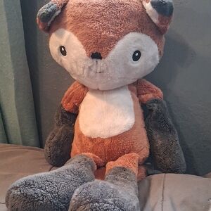 Charming Plush Fox Toy with Brown and Gray Fur